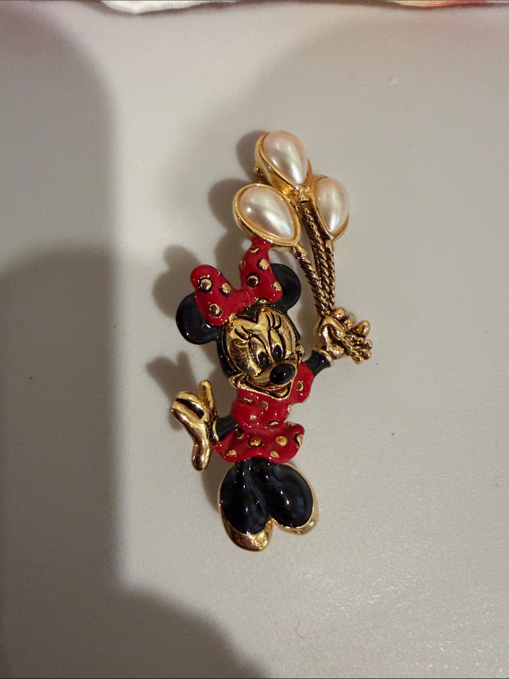 Minnie Mouse gold plated Disney/Napier Brooch EUC